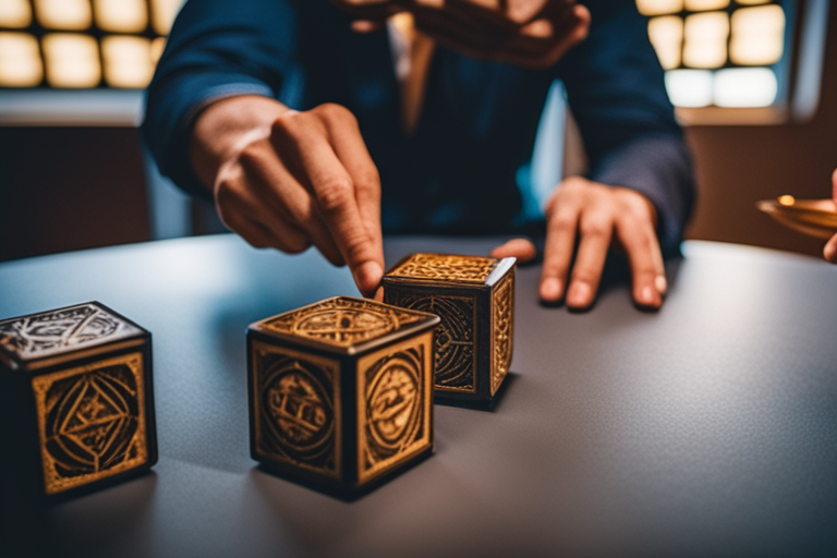 Image of someone using dice for divination