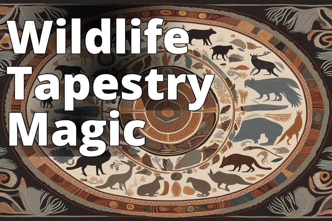The featured image should contain a vibrant tapestry or weaving that incorporates intricate wildlife
